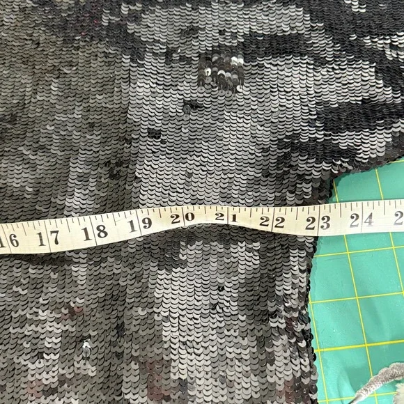 Donnatella Black Sequin Beaded Collar Long Sleeve Silk Blouse‎ Top Women's Sz L* - Picture 9 of 12